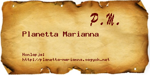 Planetta Marianna névjegykártya